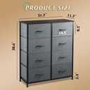WLIVE Fabric Dresser for Bedroom, Tall Dresser with 8 Drawers, Storage Tower with Fabric Bins, Double Dressers, Chest of Drawers for Closet, Living Room, Hallway, Dark Gray, A-medium Size