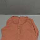 KINLONSAIR Women’s Long Sleeve Henley T Shirts Button Down Slim Fit Tops Scoop Neck Ribbed Knit Shirts (S, Orange)