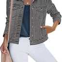 HipGlamp Women's Jean Jacket Classic Basic Button Down Long Sleeves Casual with Pockets (XX-Large)