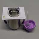 Munchkin Cool Cat Sippy Cup with Straw for Toddlers, Stainless Steel Straw Cup, 8 Ounce, Purple