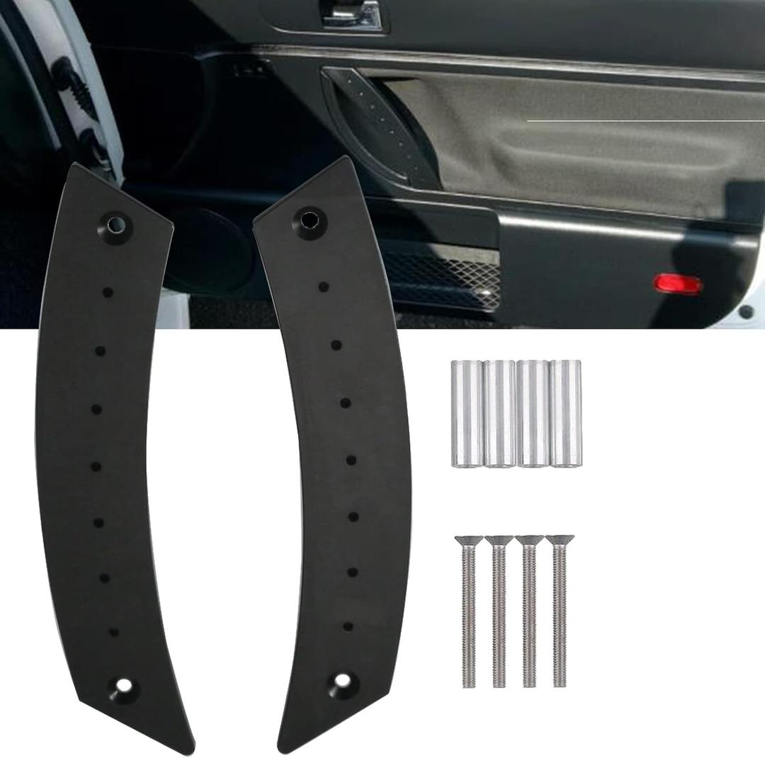 Door Panel Pull Handle Set Compatible with Beetle 1998-2010 Aircraft Grade Aluminium Black 2 Handles with 4 Screws
