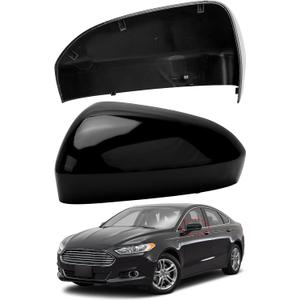 Driver Side Mirror Cover Replacement for Ford Fusion 2013 2014 2015 2016 2017 2018 2019 2020 2021 2022 - Left Side Mirror Covers, Rear View Mirror Cap Accessories Without Lamp, Black