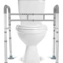 Toilet Safety Rails, Adjustable Toilet Rails for Elderly Adults Senior Disabled Handicap, Toilet Assistance Handles Safety Frames, Fit for Most Toilet, Foldable & Portable