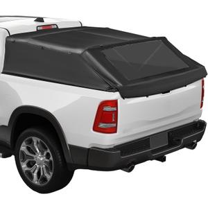 JOYTUTUS Truck Bed Soft Topper Compatible with 2019-2026 Ram 1500 with 5.5ft Bed (w/o RamBox) & Silverado Sierra 1500 with 5.8ft Bed Foldable Camper Shell Truck Top