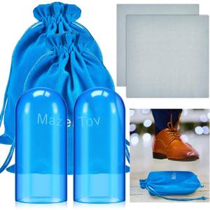 Suclain Jewish Wedding Glass Breaking Kit Blue Color Glass Vessel Engagement Gift with Drawstring Bag for Jewish Style Wedding(Blue,2 Pcs)