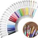 Colorful Fillable Ink Empty Tube Ballpoint Pens Floating DIY Pens,Building Your Favorite Liquid Sand for Easter Gift 27 Pack