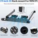 Mini PC Rack Mount for 2 Units, 1U 19-Inch Heavy Duty Server Mount Kit Compatible with Dell OptiPlex Micro, Lenovo ThinkCentre Tiny, HP EliteDesk Mini – Includes 2X RJ45 CAT6 Ports & Hand Screws