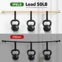 IFELS 2 Pack Heavy Duty Curtain Rods for Windows 28 to 48 Inch, 1 Inch Gold Adjustable Curtain Rod Set with Easy Installation and Modern Design (A1,Gold,30-60",2Pack)