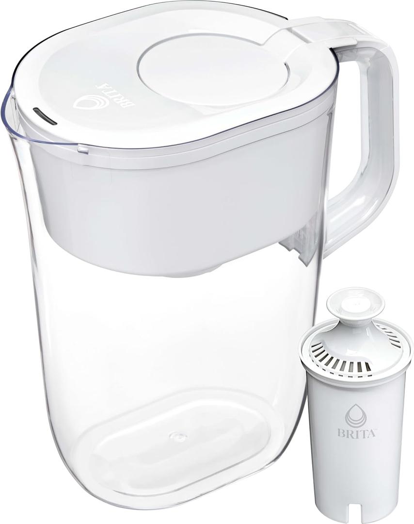Brita Tahoe Water Filter Pitcher, BPA-Free Water Pitcher, Replaces 1,800 Plastic Water Bottles a Year, Lasts Two Months or 40 Gallons, Includes 1 Filter, Kitchen Accessories, Large - 10-Cup Capacity
