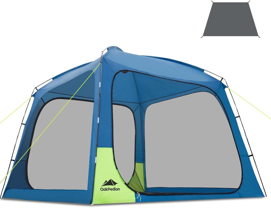 10 X 10ft Screen House Room for Camping, Screened Mesh Net Wall Canopy Tent, UPF 50+ Screen Tent with Floor for Patios Outdoor Camping Activities