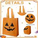 VDESFUEBY 20Pcs Halloween Trick or Treat Bags, Halloween Pumpkin Party Favor Bags Non-Woven Pumpkin Bag, Goodie Candy Bag for Birthday Party Favors