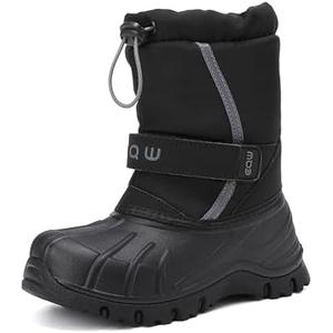 EQW Kids Snow Boots Waterproof Winter Boots for Boys & Girls Slip-on Warm Fur Lined Non-Slip Insulated Ankle Shoes 29