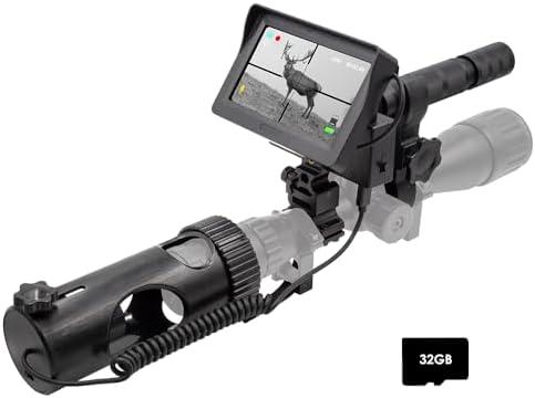 DIY 720p Digital Video Recording Hunting Night Vision Rifle Scope Monocular Camera VCR with LCD Display, 850nm Infrared IR Flashlight and 32G MicroSD Card for Tactical Hunting (Battery NOT Included)