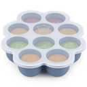 KeaBabies Silicone Food Freezer Trays with Lid, 2oz x 10 Pods Baby Food Storage Containers, Easy Puree Meal Prep, Breast Milk Silicone Freezer Molds, Dishwasher, Microwave Safe, BPA-Free (Slate)