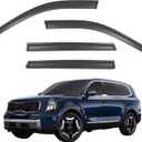 Window Visors Rain Guards fits 2020-2026 Kia Telluride, Out-Channel Side Window Wind Deflectors Vent Shades Accessories, Dark Smoke 4 Pcs, 2021 2022 2023 2024 2025