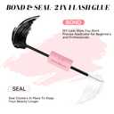 VEYESBEAUTY Lash Bond and Seal Waterproof 2 in 1 Cluster Lash Glue for Eyelash Extensions Long Lasting Strong Hold Individual Eyelash Glue for Self-Application at Home 5ml+5ml (black)