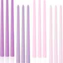 Purple Gradient Tall Taper Candles 12 inch Unscented Smokeless Long Tall Tapered Candle for Candlesticks Sticks Wedding Advent Home Decor Dinner Christmas, Set of 12