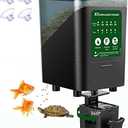 Large Automatic Fish Feeder, 14 Fl.Oz Patented Revolutionary Design Aquarium Food Tank Dispenser with Timer, Auto Feeding Moisture-Proof Electric Adjustable Battery Operated Feeders for Holidays