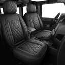 MIROZO Wrangler JK Seat Covers 4 Door,Leather Truck Seat Cover Full Set Fits for 2013-2017 Jeep Wrangler JK 4 Door,Waterproof Seat Covers Jeep Accessories (Black,Full Set)