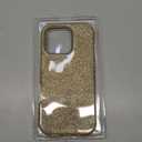 MILPROX Compatible with iPhone 16 Pro Case - Sparkly Glitter Bling Design - 3 Layers Slim Protective Phone Cover - Cute Aesthetic Case for Women Girl - Gold