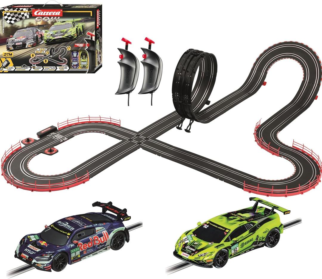 Carrera GO Electric Powered Slot Car Racing Kids Toy Race Track Set 1:43 Scale, DTM Supercars