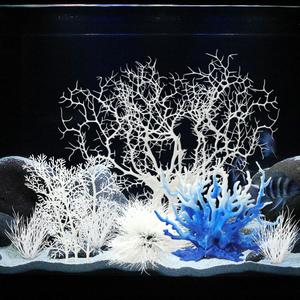 BEGONDIS 8 Pack Artificial Coral Ornament, Aquarium Plasitc Water Plants for Fish Tank Decorations