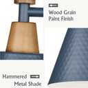 FEMILA 2-Light Bathroom Light Fixtures, Modern Bathroom Vanity Light with Hammered Metal Shade, Dark Blue Sconces Wall Lighting for Mirror Kitchen Bedroom, 4FG59B-2W Blue