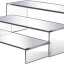 3 Pcs Large Acrylic Display Risers, 12" Large Risers Display Stands, 0.19" Thick Clear Risers Display Stands, Clear Rectangular Display Shelf for Showcase, Collectibles, Cupcake, Dessert