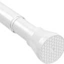 Tension Curtain Rod Tension Rods for Windows 28 to 48 Inch Curtain Rods No Drilling White Tension Rod Small Shower Rod Spring Rod Adjustable Curtain Rod Short Shower Tension Rods for Closet, Doorway