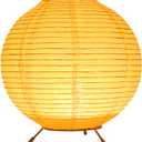 Fosinz Battery Operated Lamp Bedside Table Lamp Paper and Chrome Standing Lamp Room Decoration Festival Lantern Light Nightstand Desk Lamp Bedroom Dresser Living Kids Room College Dorm Coffee (7.87"x7.87"x7.87")