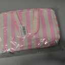 Toiletry Bag for Women Travel Water-resistant Cosmetic Bag Fashion Stripes Makeup Bag with Hanging Hook Preppy for Store Toiletries Cosmetic Accessories Medium Pink