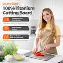 Titanium Cutting Board Set of 3, SGS Lab Tested, 100% Pure Titanium Cutting Boards for Kitchen, Double-Sided Chopping Board, Non-Toxic Material, Dishwasher & Food Grade Safe, Small, Medium and Large