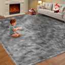 Large Shag Rugs 9X12, Plush Fuzzy Area Rugs for Living Room, Large Shag Fluffy Bedroom Carpet, Furry Rugs for Girls Boys Kids Room, Extra Large Fuzzy Rug, Shag Carpet, Tie-Dyed Light Grey