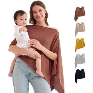 Momcozy Nursing Cover for Breastfeeding, Soft Privacy Poncho, Multi-Use Nursing Shawl, Portable Breast Feeding Covers for Women, Includes Laundry Bag (Rose Taupe) One size