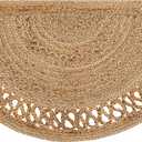 Boho Braided 1.5x3 Area Rug - Jute Natural Fiber Half Circle Rug for Living Room Entryway, Farmhouse, Home, Indoor Rug Jute Door mat for Bathroom, Kitchen (Beige 1.5 X 3 ft)