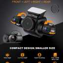 PRUVEEO 360 Degree View 4 Channel Dash Cam Front and Rear Inside Left Right, Dash Camera for Cars with CPL, Built-in GPS WiFi Night Vision, 24/7 Recording Parking Mode Monitor, Free 128G Card