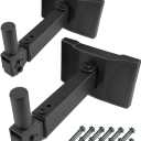 HW-339 Wall Mount Speakers Brackets Support up to 100lbs Swivel & Tilt, PA Speaker Wall Mount for Large Speakers, Mounting Screws Hidden(2 Packs, Black)
