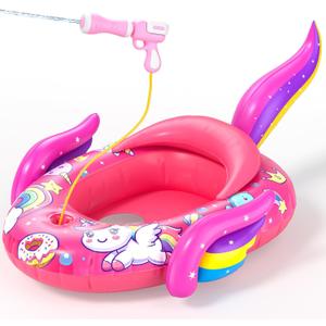 Kids Pool Floats with Water Gun, Unicorn Toddler Inflatable Pool Toys for Kids Age 3-8 Years Old, Summer Outdoor Water, Beach, Swimming Pool Toys Gift for Boys and Girls