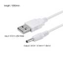 uxcell USB Type-A Male to 3.5 x 1.35mm DC 5V 1A Plug Barrel Connector Charge Cable for USB Fans Desk Lamps Mini Charging Speakers Electronic Devices, White