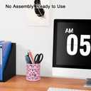 EasyPAG Purple Pen Holder for Desk, 2 Pack Round Pen Organizer, Brush Holder for Vanity, Metal Pencil Cup Organizer for Home, Office, Classroom, School