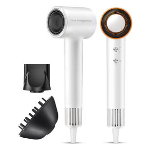 Hair Dryer, 150000 RPM High-Speed Blow Dryer with 500Million Negative Ions for Fast Drying, Lightweight & Thermo-Control, Hair Dryer with Diffuser and Nozzle, Ideal for Salon & Travel, White