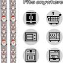 Miaowater 4 PCS Refrigerator Door Handle Covers Kitchen Appliance Decor Handles Anti-Skid Anti-Static Protector Fridge, Dishwasher Oven Keep Off Fingerprints,Food Stains (Christmas Grey)