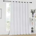 NICETOWN Room Divider Curtain, Sliding Door Curtain, Wide Width Thermal Drapes, Absorb Noise, Room Darkening, Vertical Blinds for Patio Door (Greyish White, Width 100 inches, Length 95 inches)
