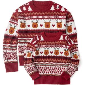 Simplee kids Ugly Christmas Sweater Family Matching Outfit for Holiday Party Knitted Pullover for Winter Large
