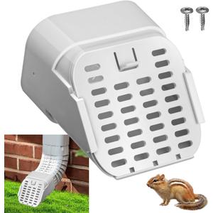 3"x4" Type-A Gutter Downspout Connector, Outlet Filter and Leaf Guard for Bottom of Downspouts (White)
