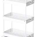 Ronlap 3 Tier Classic Storage Rolling Cart Slim Storage Cart with Wheels Slid