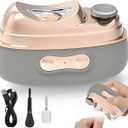 4 in 1 Electric Nail Clipper, Automatic Nail Clipper with 2 Polisher & UV Light, Rechargeable Nail Trimmer with LED Light & Nail Scraps Storage, Ideal Electric Nail Clippers for Seniors, Adult