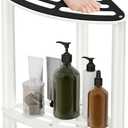 Stainless Steel Corner Shower Stool, Waterproof Shower Bench, Bathroom Stool for Shaving Legs, White