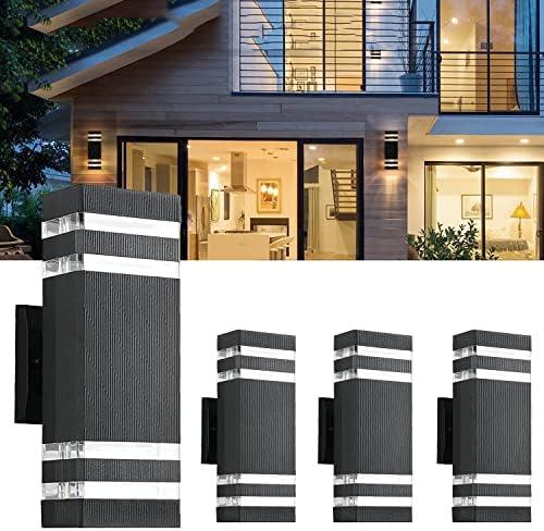 Stayofa 4 Packs 12inch LED Square Up&Down Wall Lights 14W 4000K Day White Outdoor Wall Light Aluminum Body Waterproof IP65 led Porch Light for House Patio Garage Garden