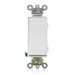 Leviton 20 Amp, 120/277 Volt, Decora Plus Rocker Double-Pole AC Quiet Switch, 5622-2W, White